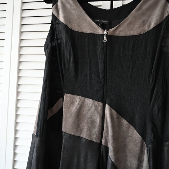Jean-Marc-Philippe Size 2 Zipper Front Mixed Media Dress | Size 2 / Medium - Picture 5 of 11